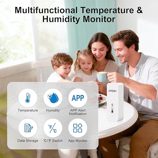 WiFi Temperature Humidity Sensor, Wireless Indoor Thermometer Hygrometer - Image 2
