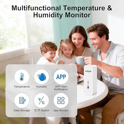 eMylo WiFi Temperature Humidity Sensor, Wireless Indoor Thermometer Hygrometer - Image 2
