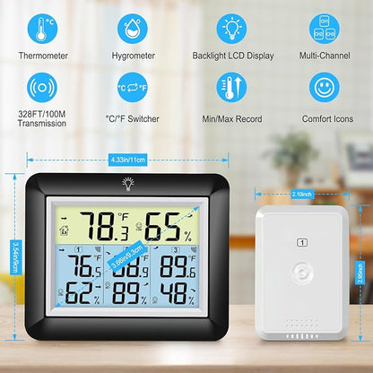 Urageuxy Indoor Outdoor Thermometer Wireless - Image 2