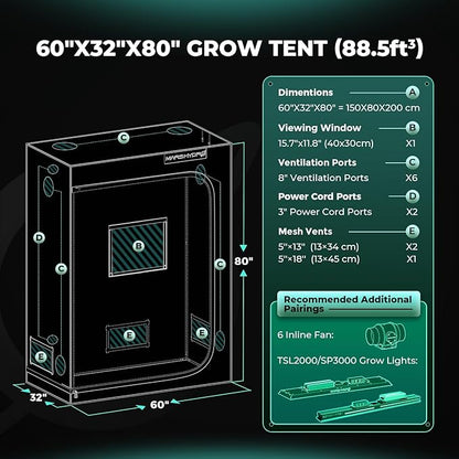 MARS HYDRO 5x2.6 Advanced Grow Tent, - Image 9