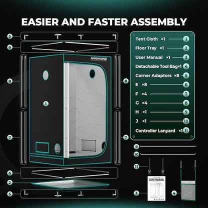 MARS HYDRO Grow Tent 90 x 90 x 180 cm, Indoor Grow Tent, Reflective Mylar Grow - Image 8