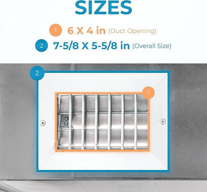 Aluminum 6 x 4 Inch Air Vent Covers - Image 3