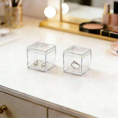 KissYou Small Acrylic Box with Lid Clear Candy Boxes Acrylic Square Cube 4 - Image 5