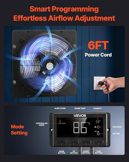 VEVOR 10 inch Exhaust Fan, Wall Mounted Attic Fan - Image 6