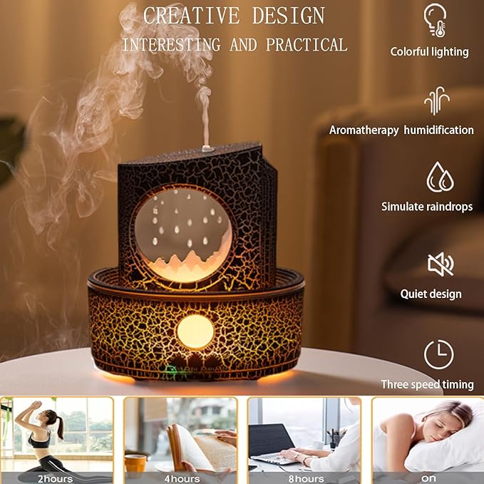 Aromatherapy Humidifier for Sleep Relaxation, Raindrop Humidifiers, - Image 2