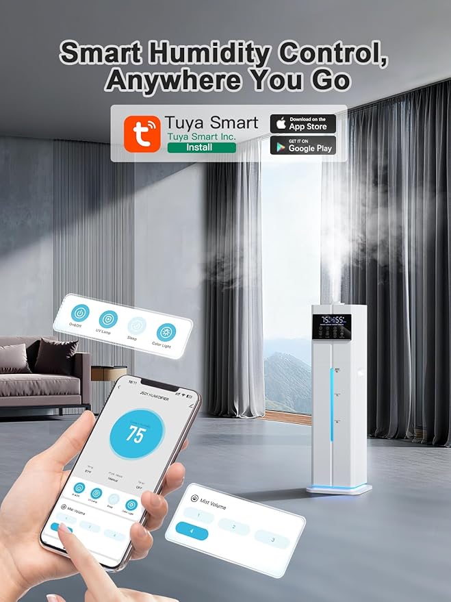 9L/2.4Gal Smart Cool Mist Humidifier, Top Fill Quiet Humidifier Large Room - Image 2