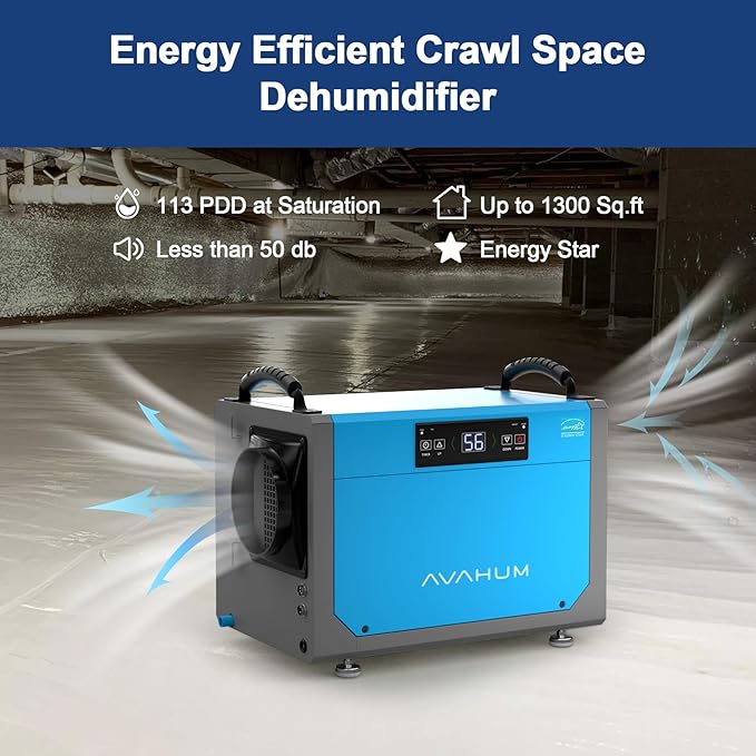 Crawl Space Dehumidifier 113 Pint Commercial Dehumidifier Energy Star Efficient - Image 2
