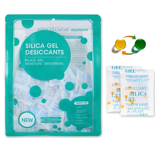 Silica Gel Packets with Color Indicating, 2 Gram Desiccant Packs by WAOTOAW