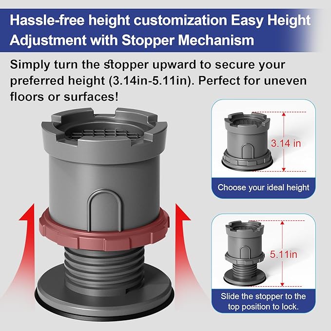 4Pcs Anti Vibration Pads for Washing Machine, Adjustable Height Stops Washer - Image 5