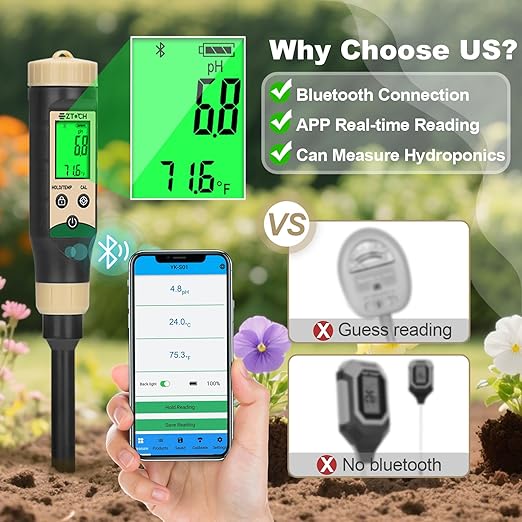 Soil pH Meter for Food, Digital pH Temp Meter for Blueberry Jam - Image 4