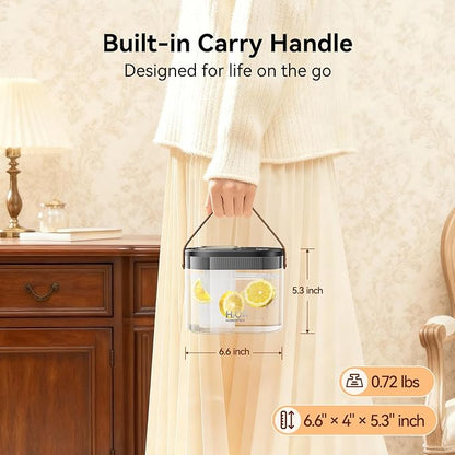 DIGIX Rechargeable Portable Humidifier-Smart Display, Night Light, Easy Clean - Image 3
