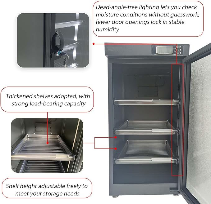 50L Digital Camera Dehumidify Storage, Dehumidifying Dry Cabinet Box, 4 Layers - Image 4