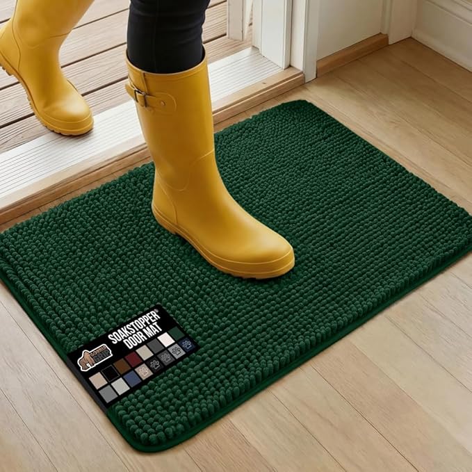 GORILLA GRIP SOAKSTOPPER Dog Door Mat, Machine Washable Rug Absorbent Doormat by GorillaGrip