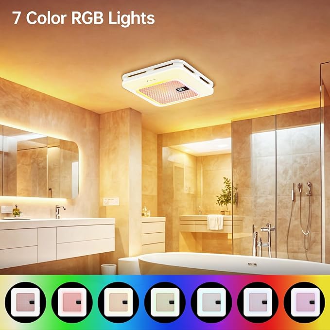 Bathroom Exhaust Fan with Bluetooth Speaker, 230 CFM 1.0 Sone Bathroom Exhaust - Image 8