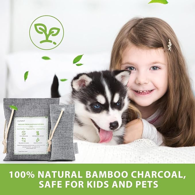 CLEVAST 14 Pack Activated Bamboo Charcoal Air Purifying Bags, Natural Fresh - Image 5