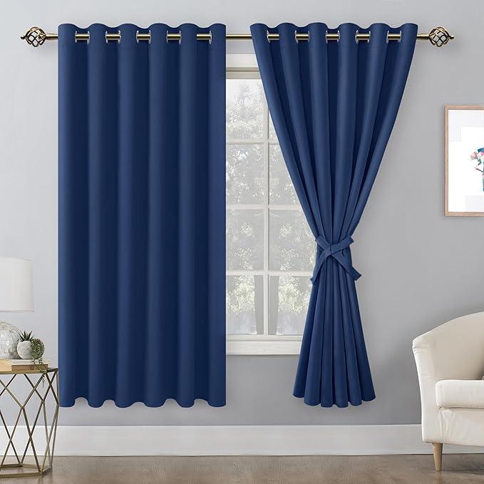 Hiasan Room Darkening Curtains for Bedroom, 70 x 63 Inches - Image 2