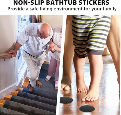 24 PCS Bathtub Non Slip Stickers Black Adhesive Decals Round Shape Anti Slip - Image 3