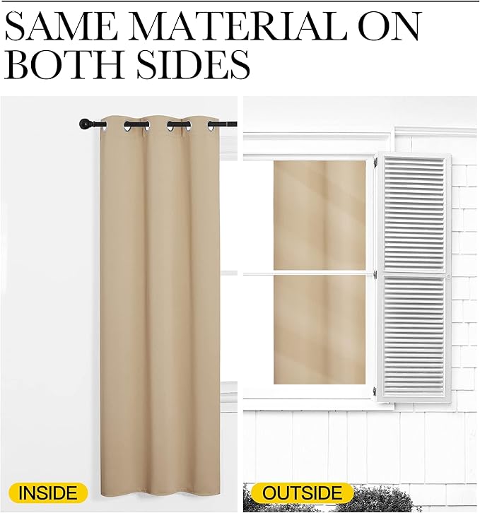 NICETOWN Beige Room Darkening Curtain and Drape, Biscotti Beige, Sold - Image 6
