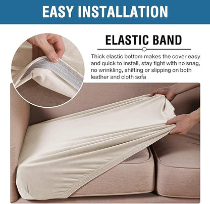 H.VERSAILTEX Velvet Stretch Couch Cushion Cover Plush Cushion Slipcover - Image 4