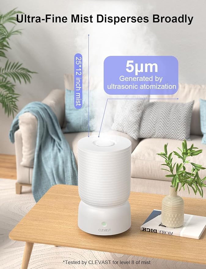 CLEVAST Smart Humidifiers for Bedroom, Top Fill 3L Cool Mist Quiet Ultrasonic - Image 3