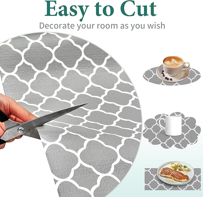 Shelf Liners for Kitchen Cabinets 17in x 30FT Non Adhesive Drawer Liner Gray - Image 8