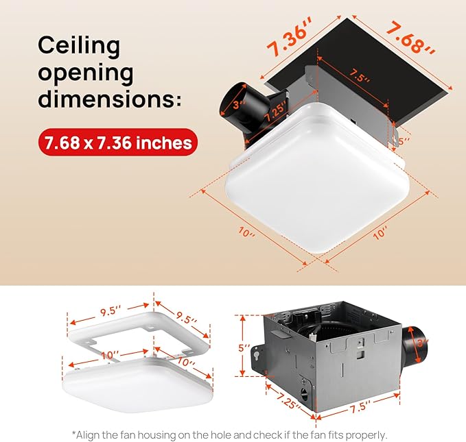 Consciot 50 CFM Bathroom Exhaust Fan - Image 2