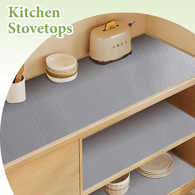 Shelf Liners for Kitchen Cabinets 17in x 20FT Non Adhesive Drawer Liner Grey - Image 6