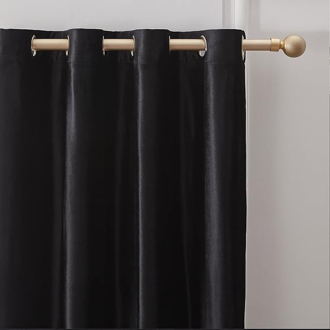 Luxury Black Decorative Velvet Curtains 120 inches Elegant Living Room Curtain - Image 2