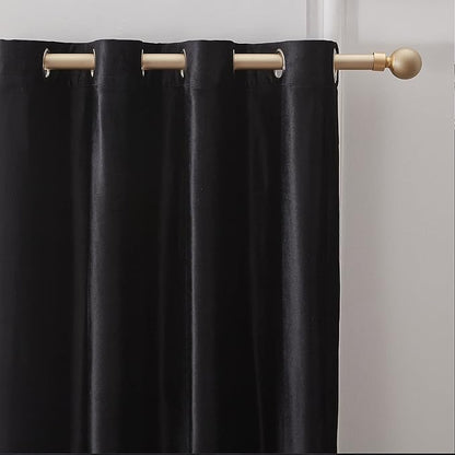 Luxury Black Decorative Velvet Curtains 120 inches Elegant Living Room Curtain - Image 2