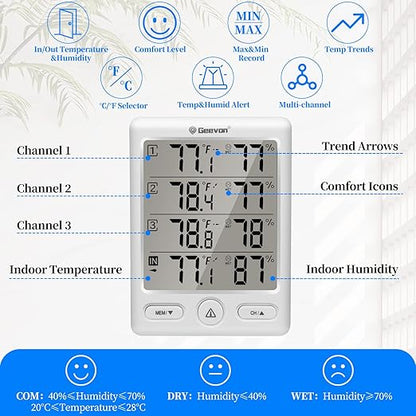 Geevon Indoor Outdoor Thermometer Wireless - Image 2