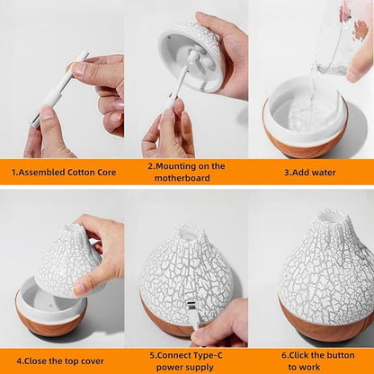 Mini Volcano Shape Humidifier, USB Personal Desktop Humidifier - Image 6