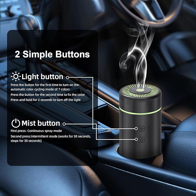 100ML Car Diffuser, USB Rechargeable Battery Operated, Powered Cordless - Image 5