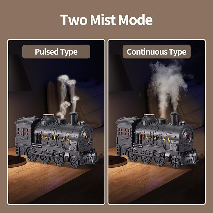 Humidifiers for Bedroom, Cool Quiet Steam Train Looking Mist Air Humidifier - Image 3