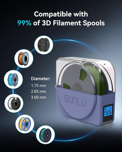 SUNLU PLA Plus Black 1.75mm, Upgraded S1 Plus Filament Dry Box Bluegrey - Image 5