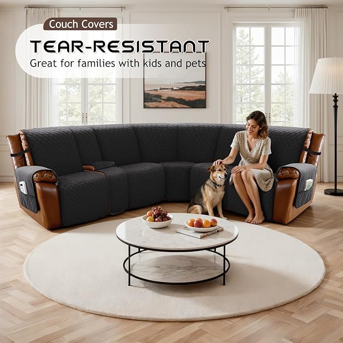 Arfntevss Waterproof Recliner Sectional Couch Covers - Image 5