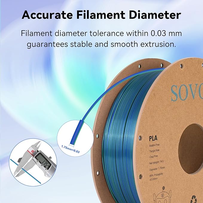 Sovol PLA Filament Silk Tri Color Co-Extrusion 1.75mm, 3D Printer Filament 1kg/ - Image 6