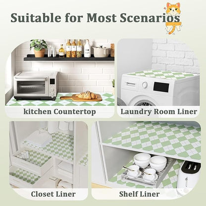 Sage Green Shelf Liner for Kitchen Cabinets 18" x 120" Non-Adhesive Non-Slip - Image 8