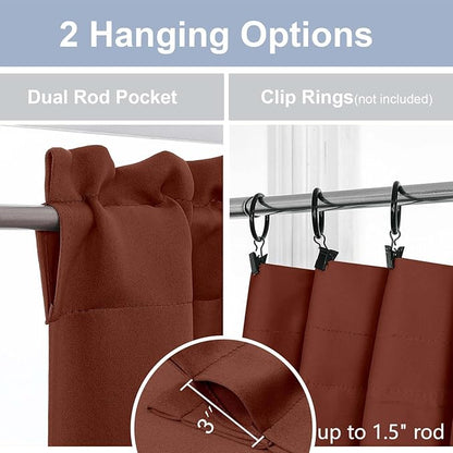 Chyhomenyc Terracotta Short Blackout Curtains 36 Inch Length, Small Kitchen - Image 5