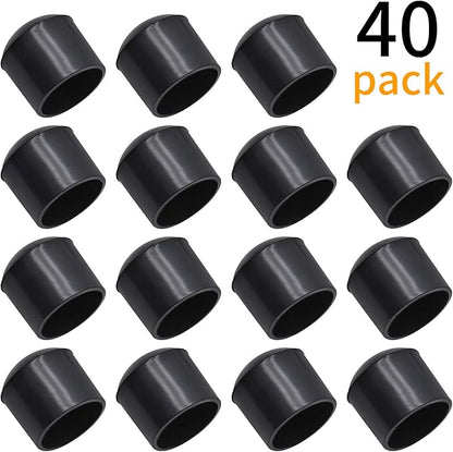 40Pcs Chair Leg Tips, 5/8 Inch Non-Slip Rubber Furniture Leg Caps Black Round - Image 7