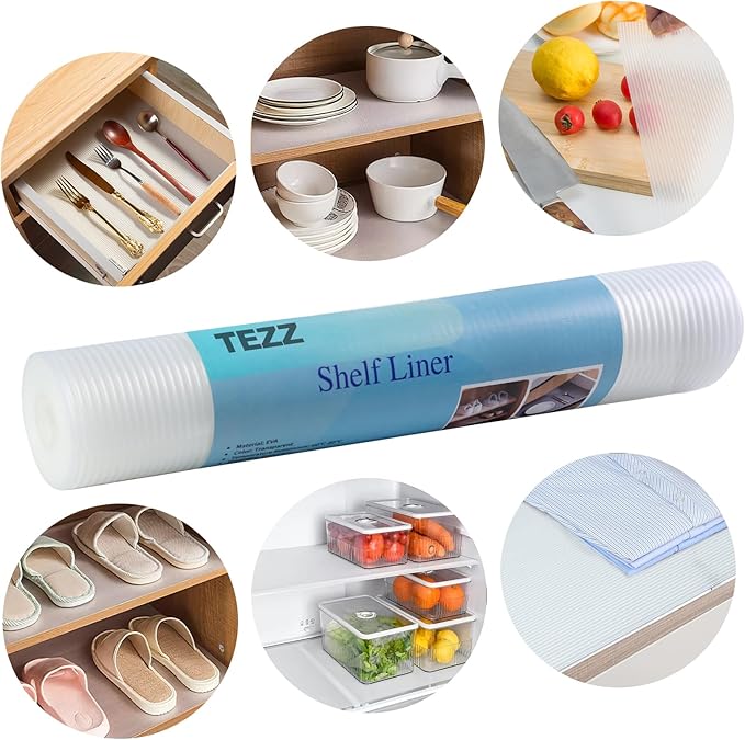 Shelf Liner, 11.8 Inches x 10 FEET Non-Slip Kitchen Cabinet Liner, Washable - Image 6