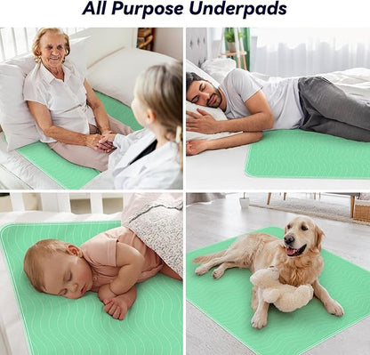 4 Pack 36” x 36” Extra Heavy Absorbency Washable Underpads, Waterproof Quick - Image 7