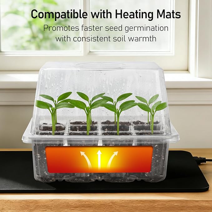 MIXC Seed Starter Tray with Elevated Lid, 120 Cells Seed Starter Kit with - Image 6