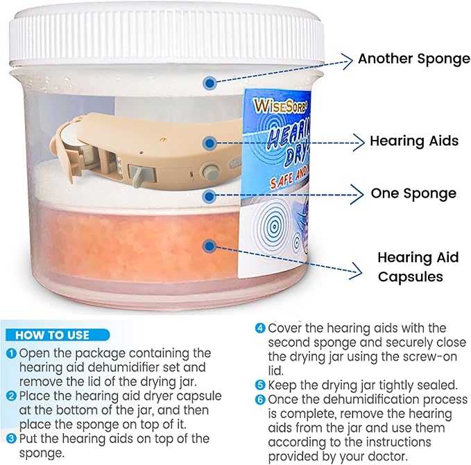 Hearing Aid Dryer, Hearing Aid Dehumidifier, Hearing Drying Jar and - Image 3