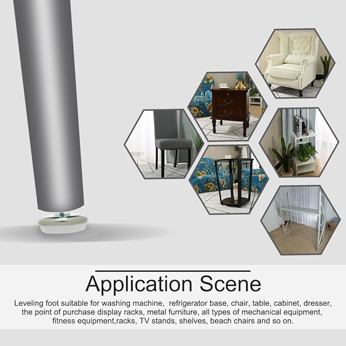 uxcell M6 x 20 x 30 Screw on Furniture Threaded Stem Glide Leveling Feet - Image 7