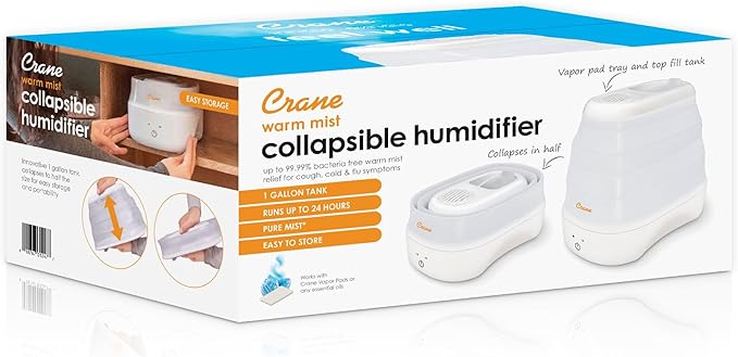 1 Gal. Warm Mist Collapsible Humidifier, Top Fill, - Image 9