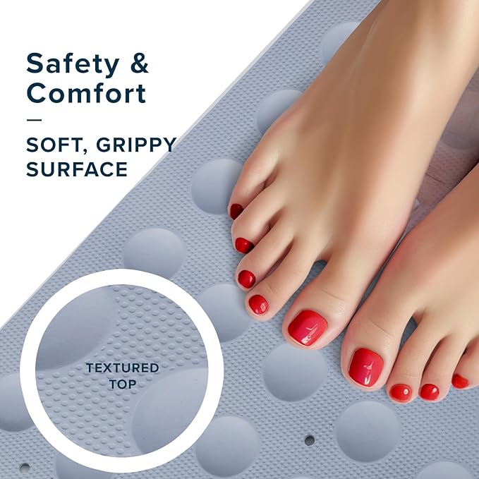SlipX Solutions Square Natural Rubber Shower Stall Mat, 21” x 21”, Non Slip - Image 3