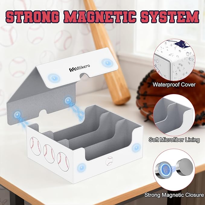Mlikero Baseball Card Storage Box, Trading Card Storage Box Oversized Fits - Image 3