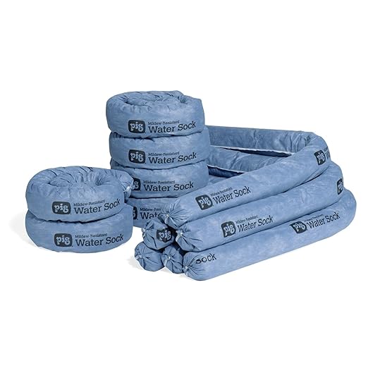 PIG Mildew-Resistant Absorbent Sock | Water Absorbing Snake | 3" W x 4' L | by NewPig