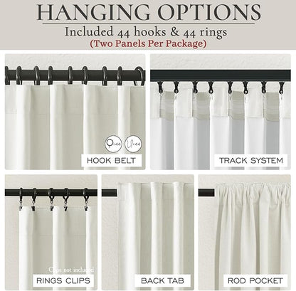 Cute Blackout Curtains 60 Inches Extra Wide Linen 96 Inch Length - Image 4