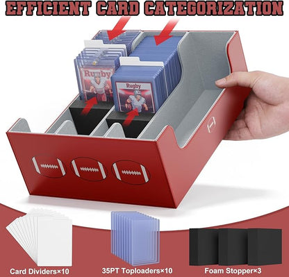 Mlikero Football Card Storage Box, Trading Card Storage Box Oversized Fits - Image 5